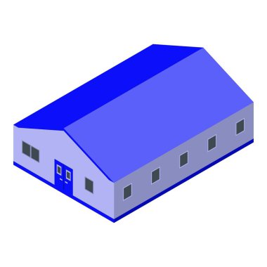 Balık çiftliği ikonu, izometrik biçim