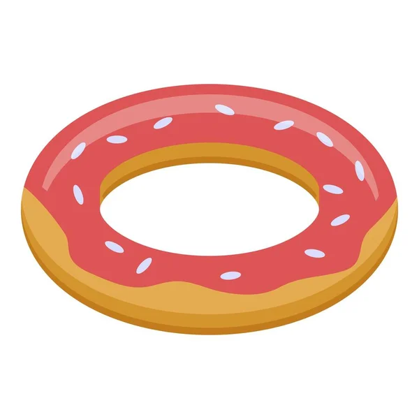 Icono donut policía, estilo isométrico — Archivo Imágenes Vectoriales