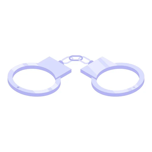 Handschellen-Ikone für Polizisten, isometrischer Stil — Stockvektor