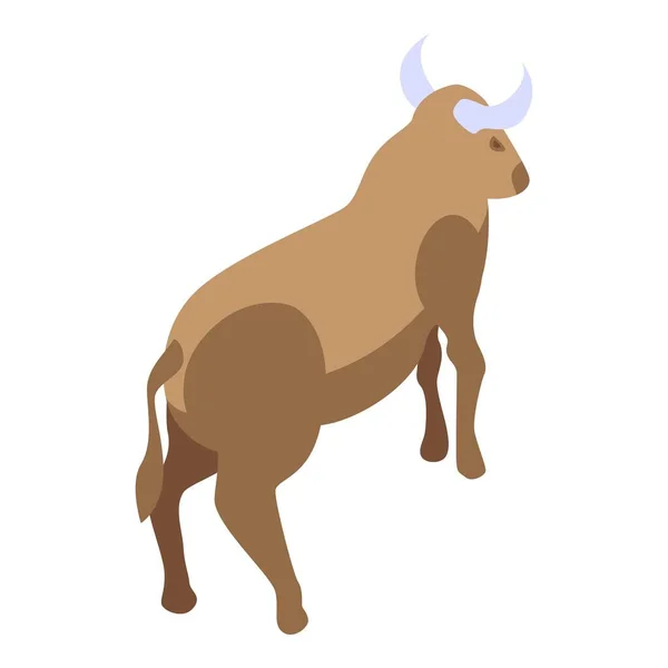 Wildebeest zoo icon, isometric style — Stock Vector