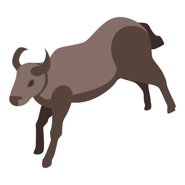 Kenia wildebeest icono, estilo isométrico — Vector de stock