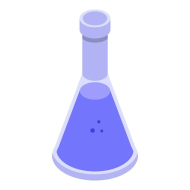 Fabrika kimyasal matara ikonu, izometrik stil