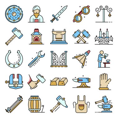 Örs simgesi çizgisi renk vektörü