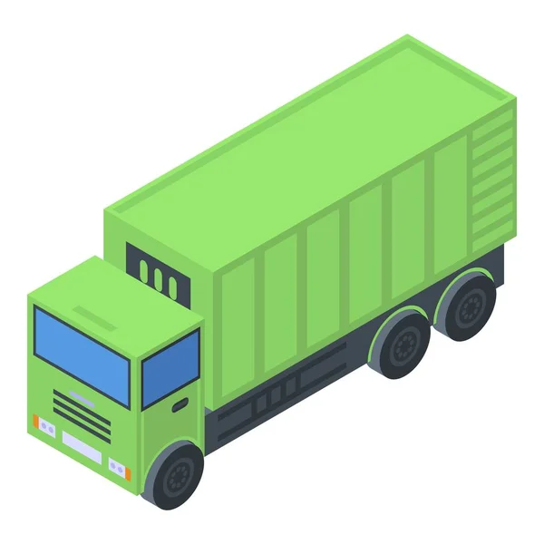Ícone de caminhão de lixo, estilo isométrico — Vetor de Stock