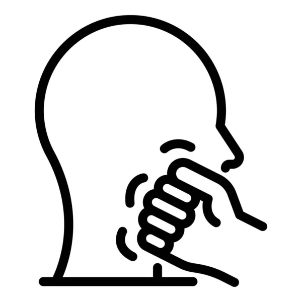 Кулак на піктограмі обличчя, стиль контуру — стоковий вектор