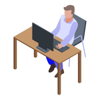 Ev sınavı hazırlık simgesi, izometrik biçim