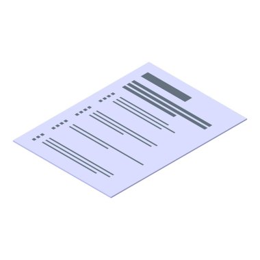 Kağıt sınav simgesi, izometrik biçim