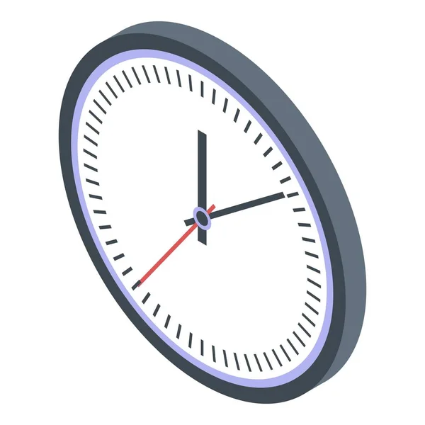 Icono del reloj de pared del estudiante, estilo isométrico — Archivo Imágenes Vectoriales