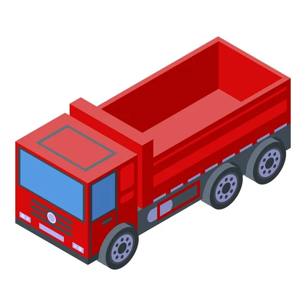 Red tipper icon, isometric style — Stock Vector