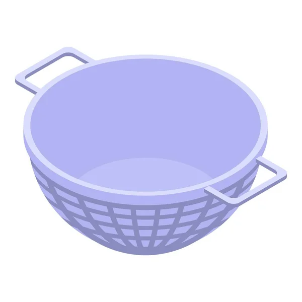 Steel sieve icon, isometric style — Stock Vector