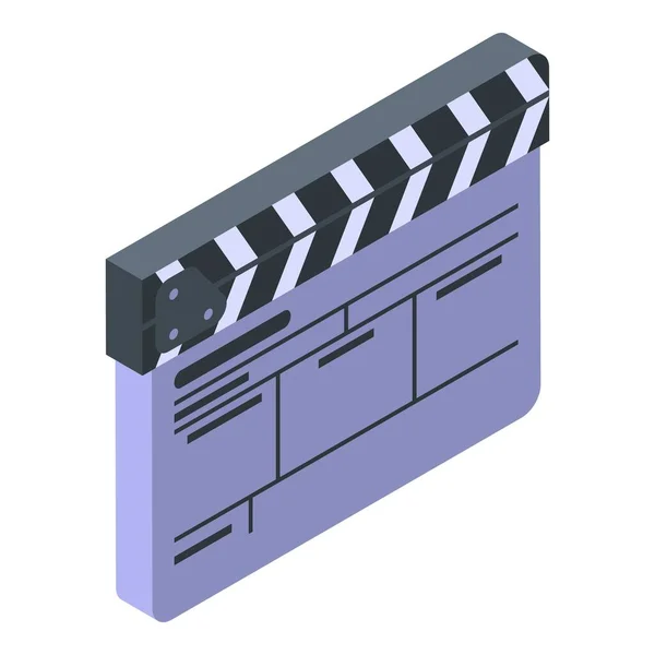 Ikonen för filmklappar, isometrisk stil — Stock vektor