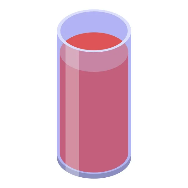 Frambozensap glazen icoon, isometrische stijl — Stockvector