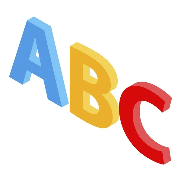 Icono del alfabeto del idioma extranjero, estilo isométrico — Vector de stock