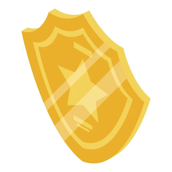Icône de badge en or de l'enquêteur, style isométrique — Image vectorielle