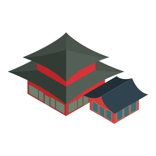 Icône palais Gyeongbokgung, style isométrique — Image vectorielle