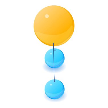 Water molecule icon, isometric style clipart