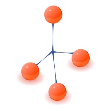 Structure molecule icon, isometric style clipart