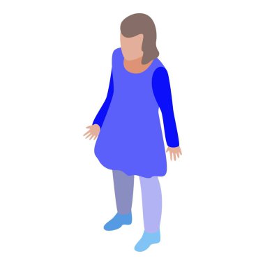 Anaokulu kız simgesi, izometrik stil