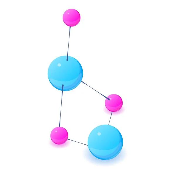 Icono de molécula abstracta, estilo isométrico — Vector de stock