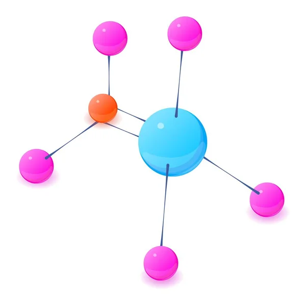 Ikona molekuly elektronů, izometrický styl — Stockový vektor