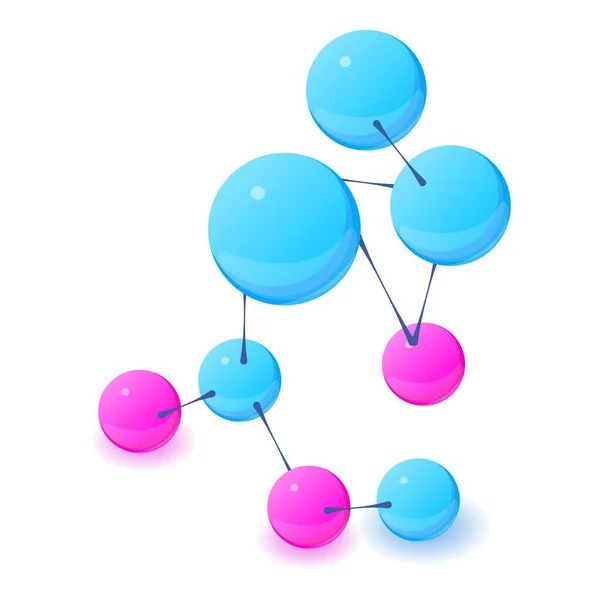 Icono de química molecular, estilo isométrico — Vector de stock