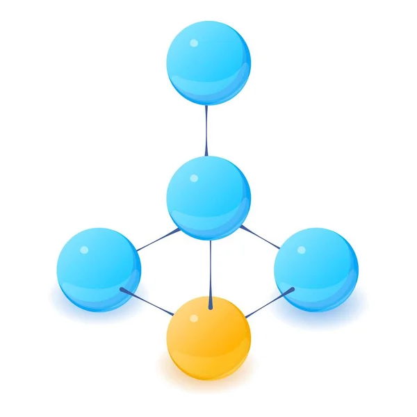 Icono de molécula química, estilo isométrico — Vector de stock