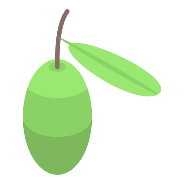 Grönt träd oliv ikon, isometrisk stil — Stock vektor