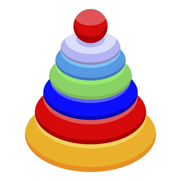 Kindergarten pyramid ikon, isometrisk stil — Stock vektor