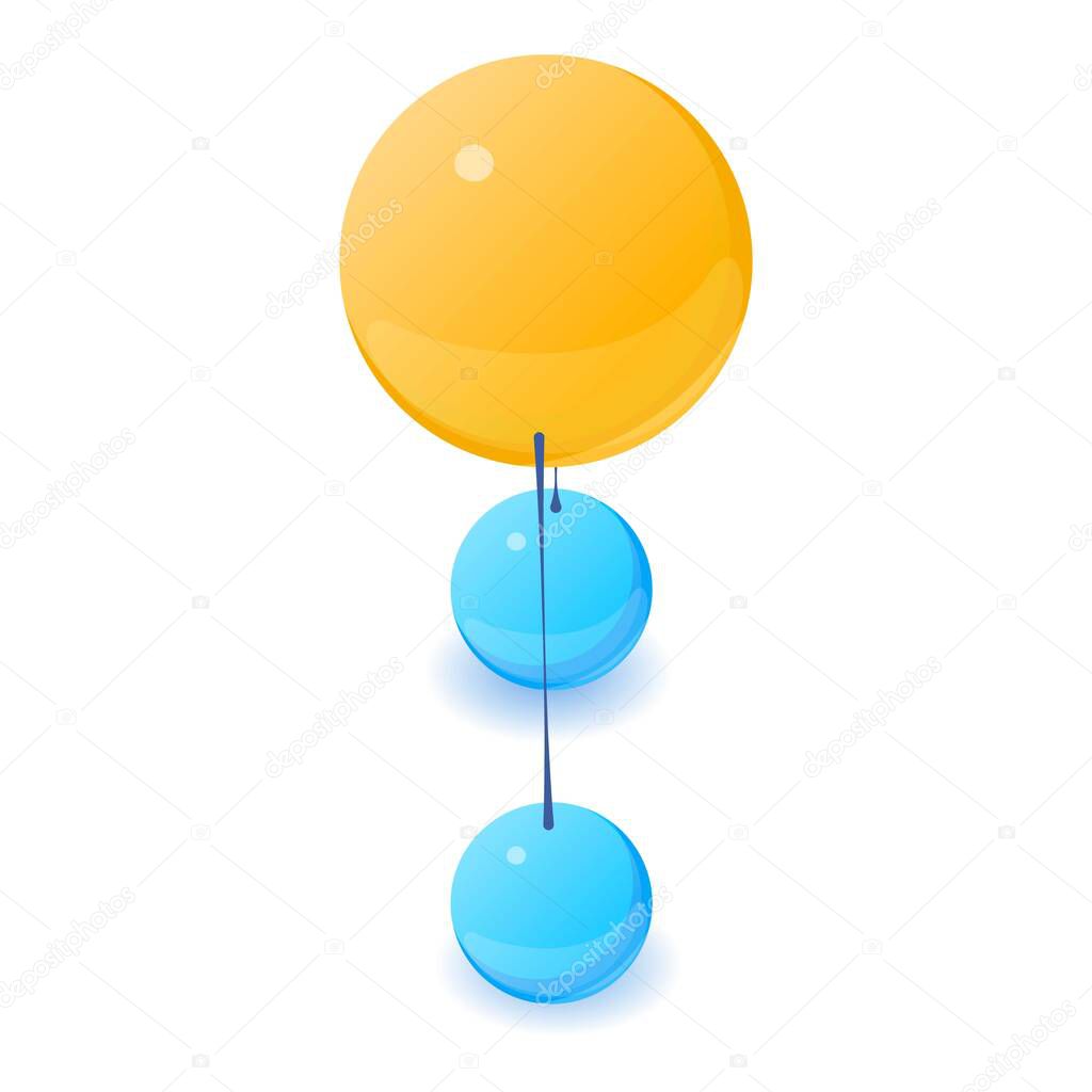 Water molecule icon, isometric style