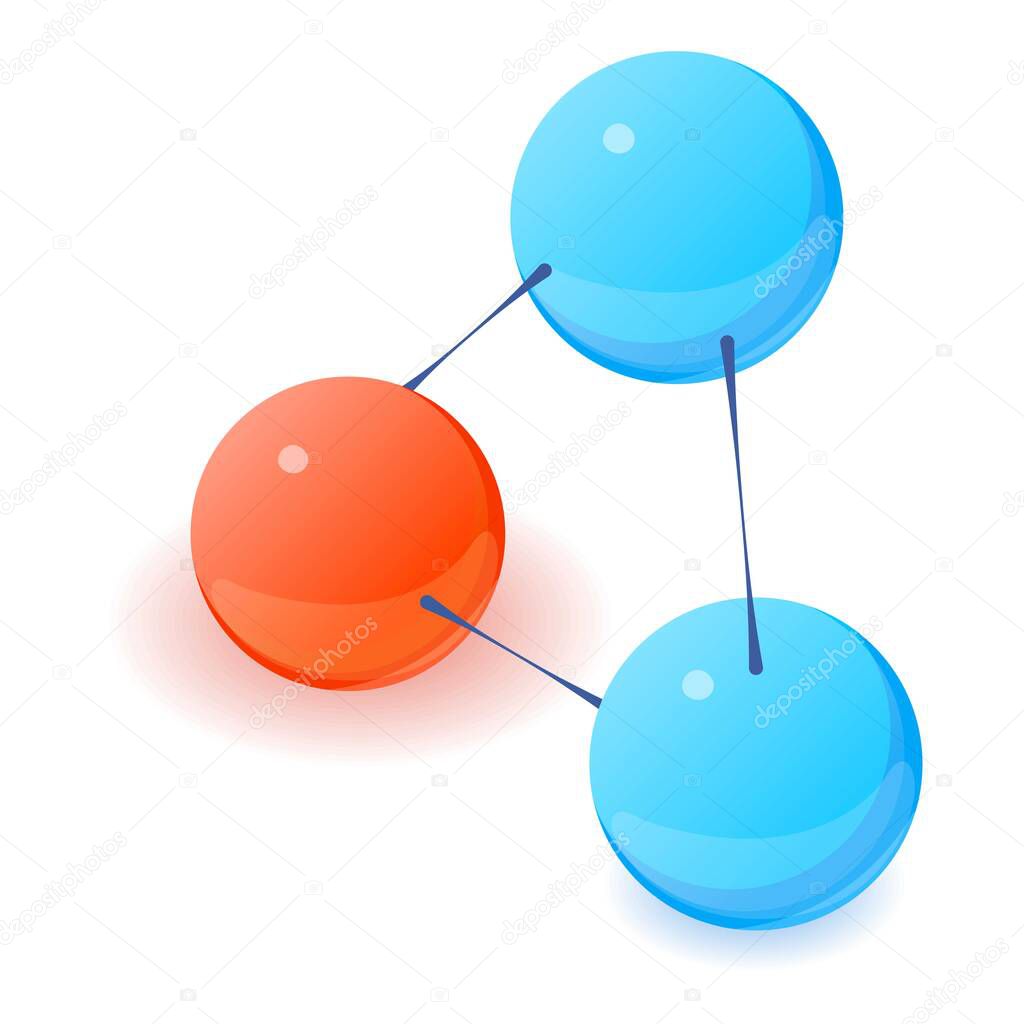 Interaction molecule icon, isometric style