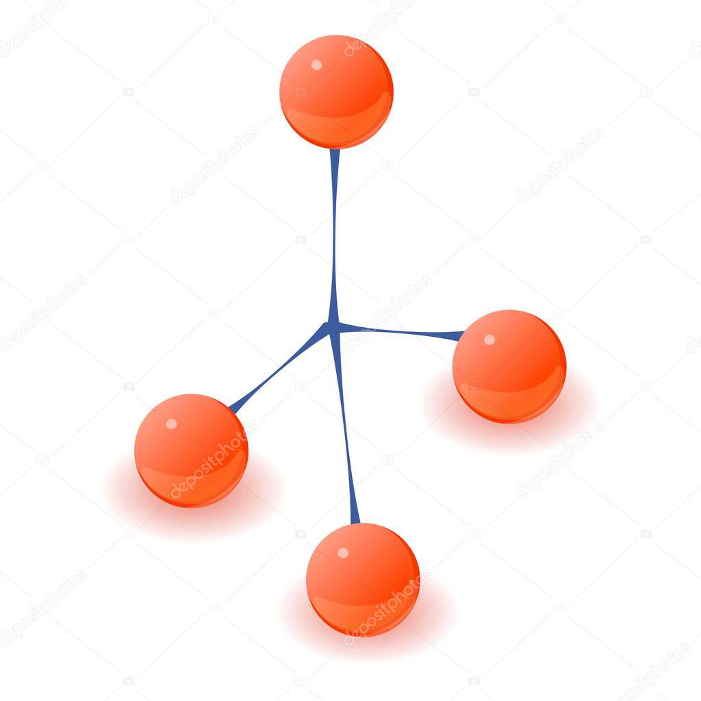 Structure molecule icon, isometric style