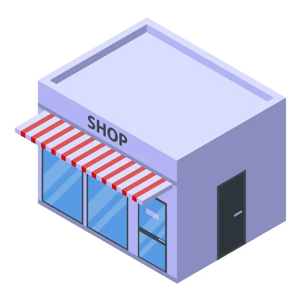 Icono de edificio de tienda de calle, estilo isométrico — Vector de stock