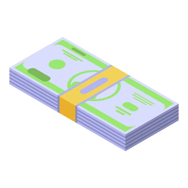 Icono de paquete de dinero, estilo isométrico — Vector de stock