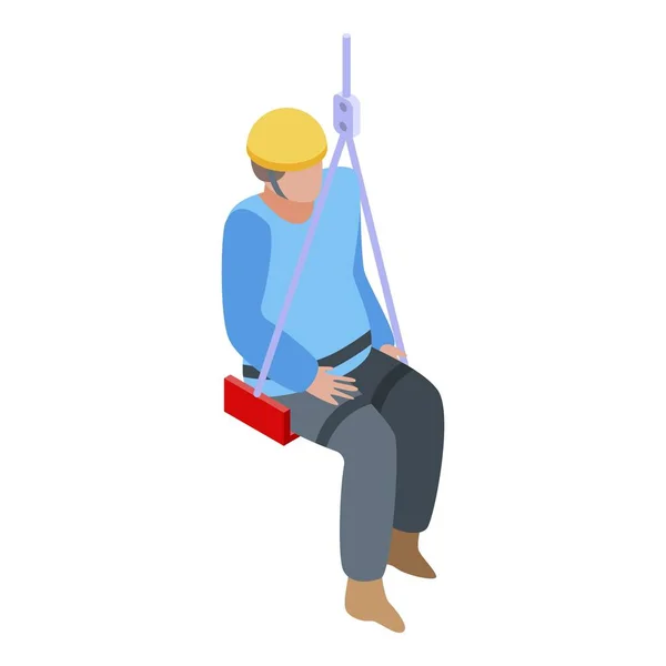 Industrial climber man icon, isometric style — Stock Vector