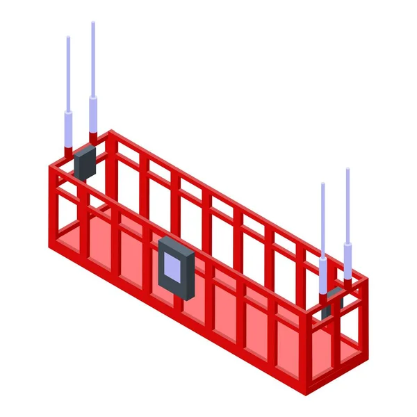 Ícone de elevador de alpinista industrial, estilo isométrico —  Vetores de Stock