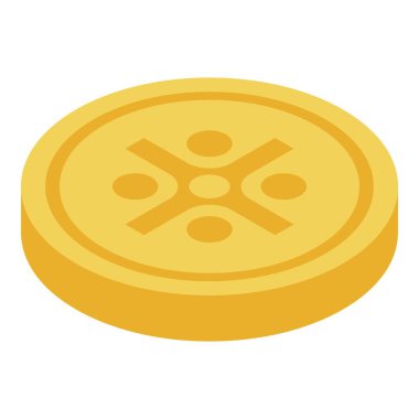 Altın korsan madeni para simgesi, izometrik biçim