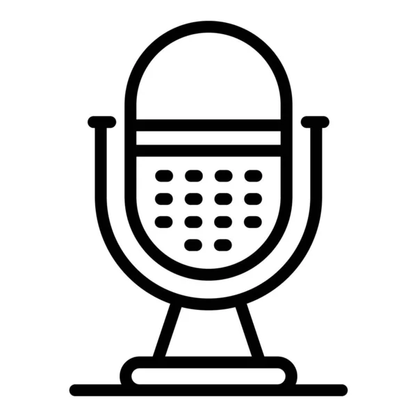 Ícone de microfone Podcast, estilo esboço —  Vetores de Stock