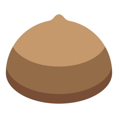 Organik yarı hindistan cevizi simgesi, izometrik biçim