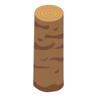 Park ağacı kütüğü simgesi, izometrik biçim