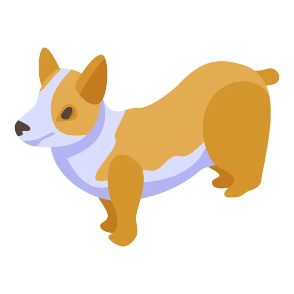 Ícone de cão corgi animal, estilo isométrico — Vetor de Stock