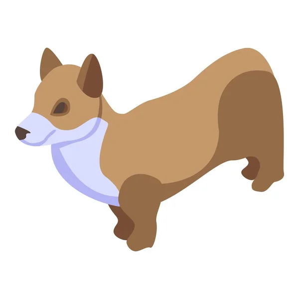 Icono doméstico perro corgi, estilo isométrico — Archivo Imágenes Vectoriales