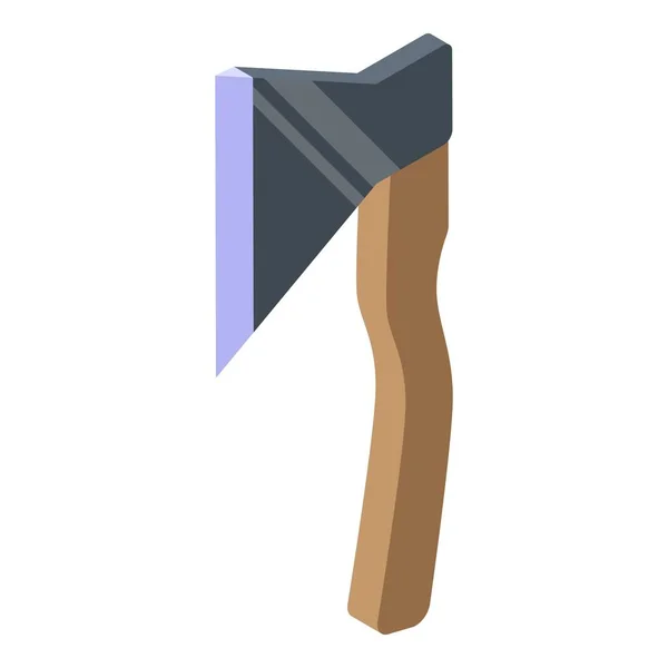Icono de hacha de madera, estilo isométrico — Vector de stock