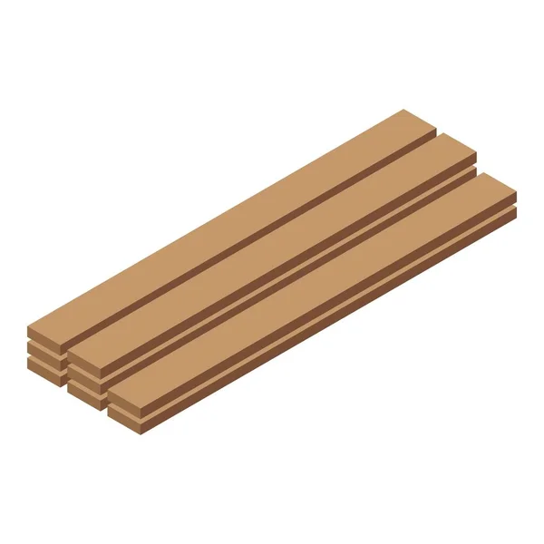 Ikone aus Holzstäben, isometrischer Stil — Stockvektor