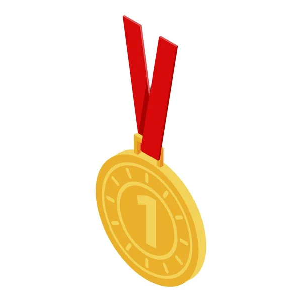 Spor altın madalya ikonu, izometrik stil — Stok Vektör