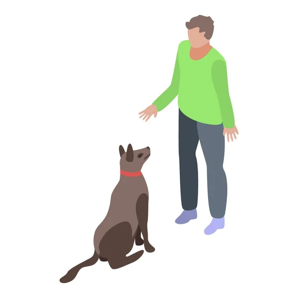 Professionell hund träningsikon, isometrisk stil — Stock vektor