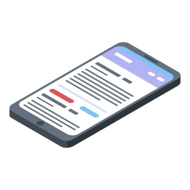 Modern smartphone simgesi, izometrik stili