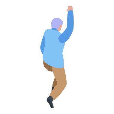 Zıplayan büyükbaba simgesi, izometrik stil