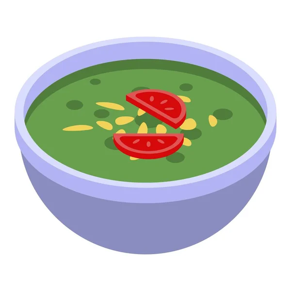 Icono de sopa india verde, estilo isométrico — Vector de stock
