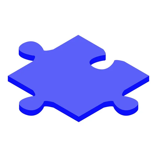Синій значок фігури головоломки, ізометричний стиль — стоковий вектор