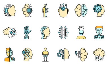 İnsansı simgeler vektörü düzleştirdi